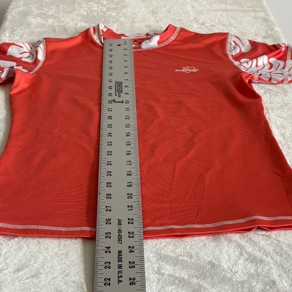 Burnside Women's Floral Short-Sleeve Swim Tee Size Medium Orange Stretch - Picture 7 of 8